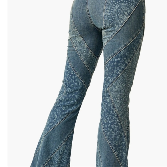 Free People Mermaid Mid-Rise Flare Jean - Low Tide - Picture 3 of 6